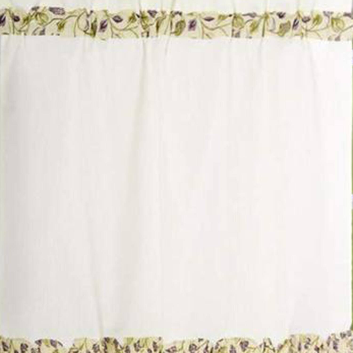 Left. Ellis Curtain - Ellis Curtain Clarice High Quality 2-Piece Leafy Branch Patterned Ruffled Tier Pair Window Curtains - 58 x24" Violet - Violet.