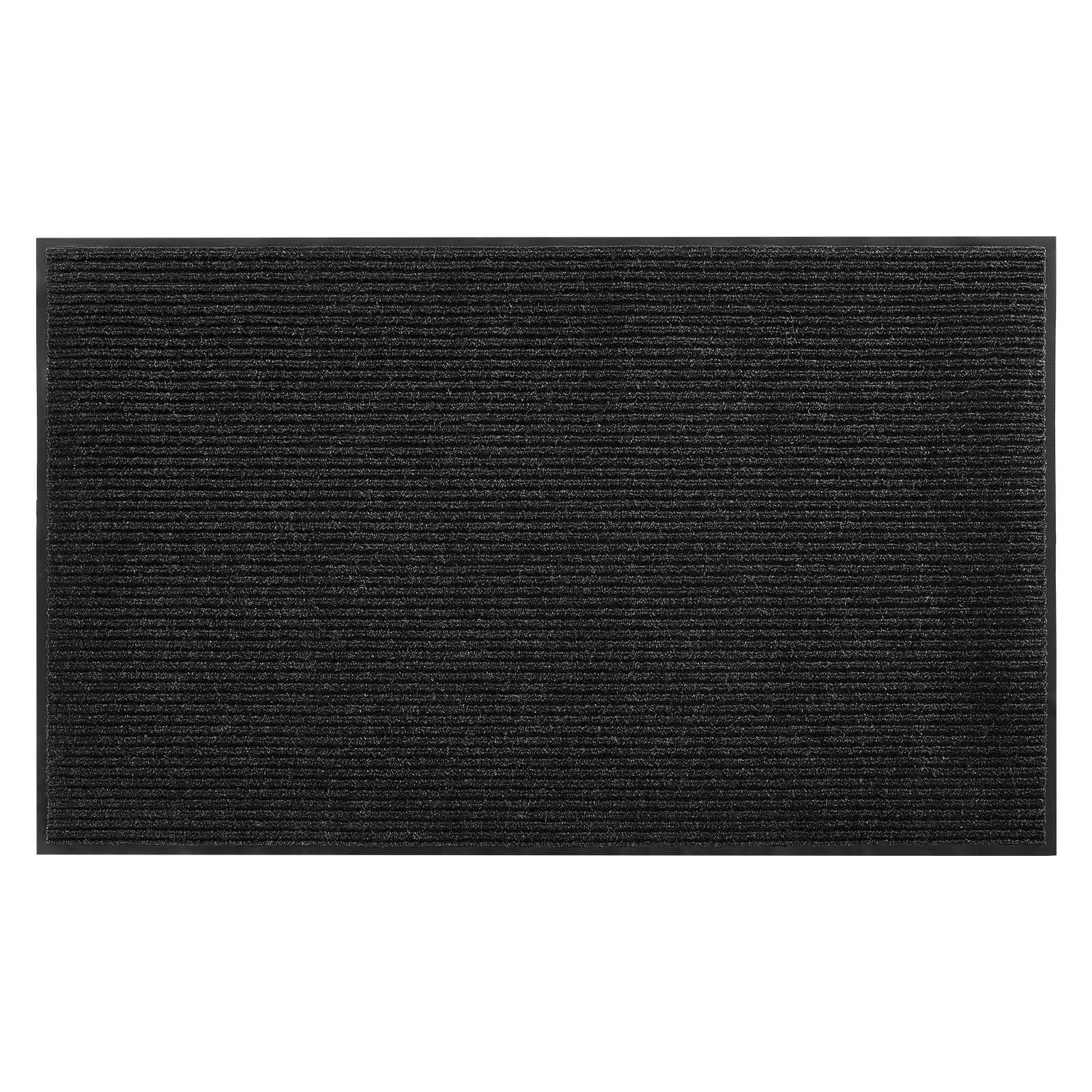 VEVOR - Front Door Mat, 8 x 4 ft Commercial Floor Mat for Indoor and Outdoor, Stylish Striped Industrial Carpet with PVC Backing - Black