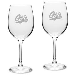 Jardine - Montana Grizzlies 2-Piece 16oz. Traditional White Wine Glass Set - Multicolor