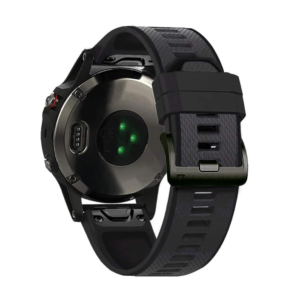 StrapsCo - ColorBlock Endurance Strap QuickFit 26 Silicone Rubber Watch Band For Garmin Instinct 2X - Black & Grey