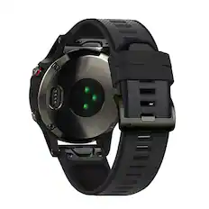 Front. StrapsCo - ColorBlock Endurance Strap QuickFit 26 Silicone Rubber Watch Band For Garmin Tactix 8 – 51mm - Black & Grey.