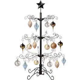 Best Choice Products - 3ft Wrought Iron Ornament Display Christmas Tree w/ Easy Assembly, Stand - Black