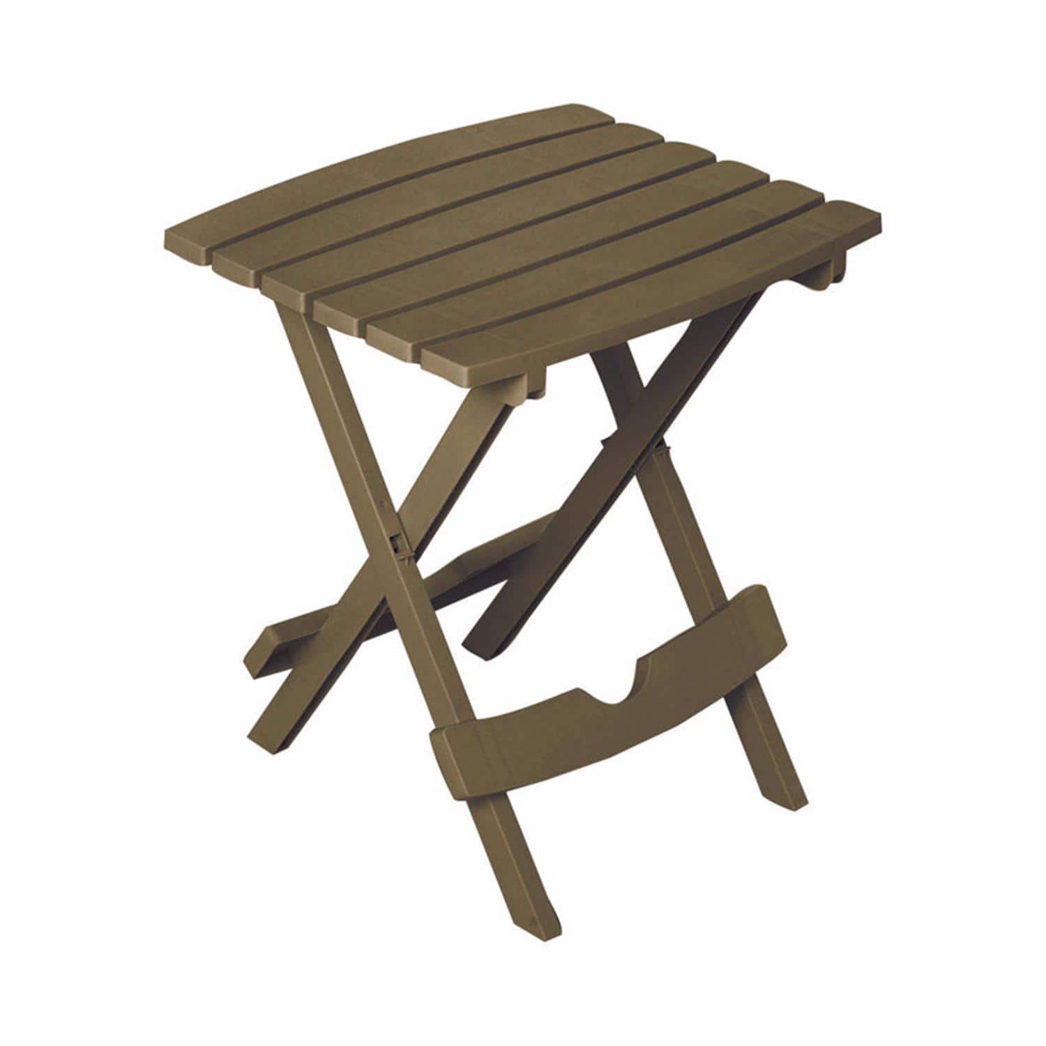 Adams - Quik-Fold Earth Rectangular Resin Folding Side Table - Brown