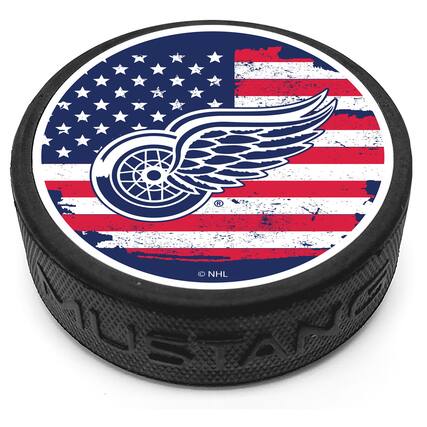 Front. Mustang Drinkware - Detroit Red Wings Patriot Puck - Multicolor.