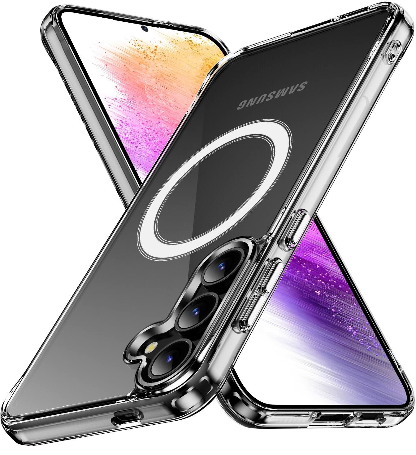 Front. Nakedcellphone - Clear Case for Samsung Galaxy S25 Phone - Compatible with MagSafe - Clear.