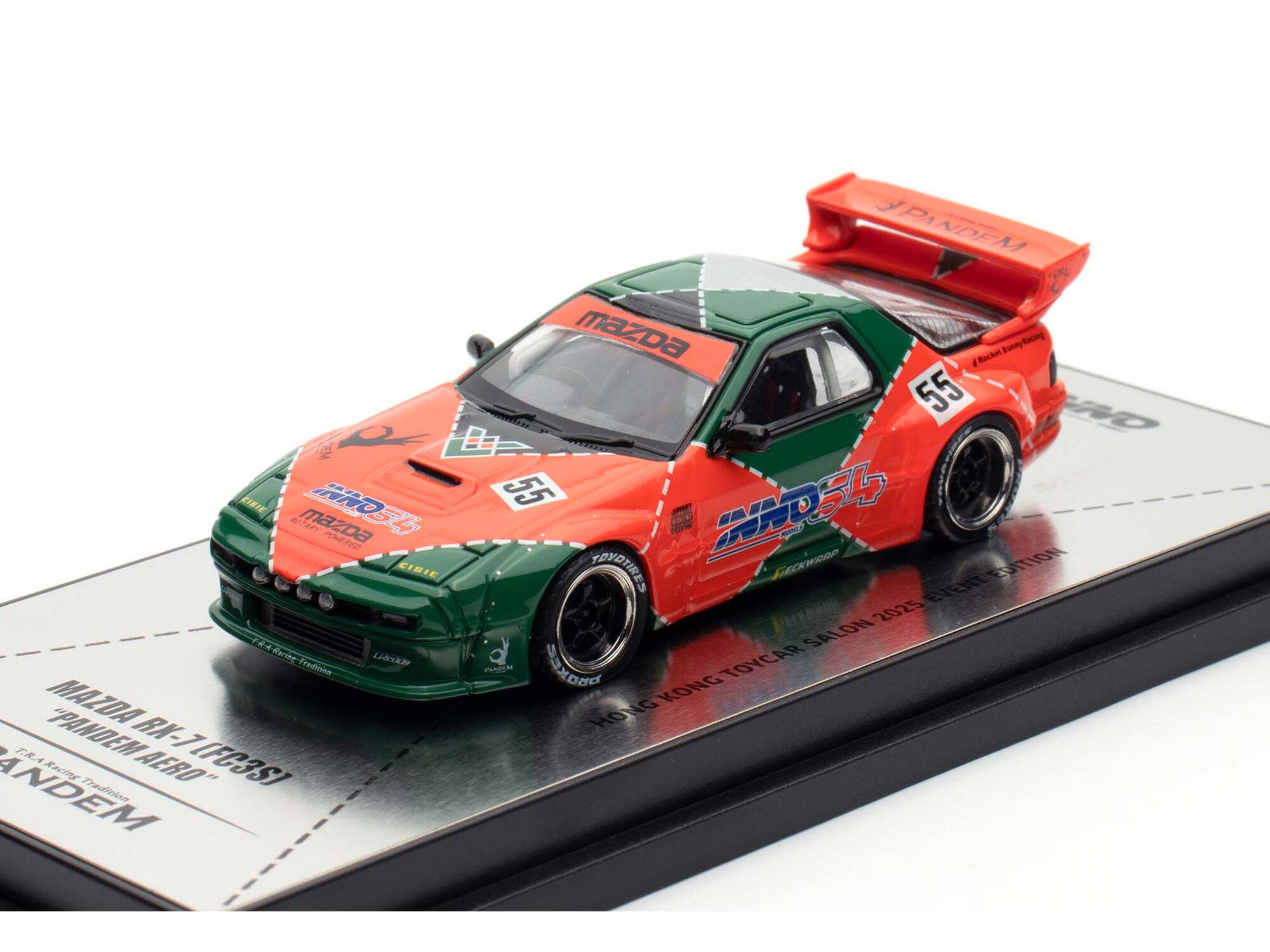 Mazda RX-7 FC3S  
Pandem Aero  
Rocket Bunny 55  
Rocket Bunny 55 2  
WAD  
TOYO TIRES  
KWERD EDITION  
EVENT 2025  
SALON  
PANDEM  
Hong Kong Toy Car