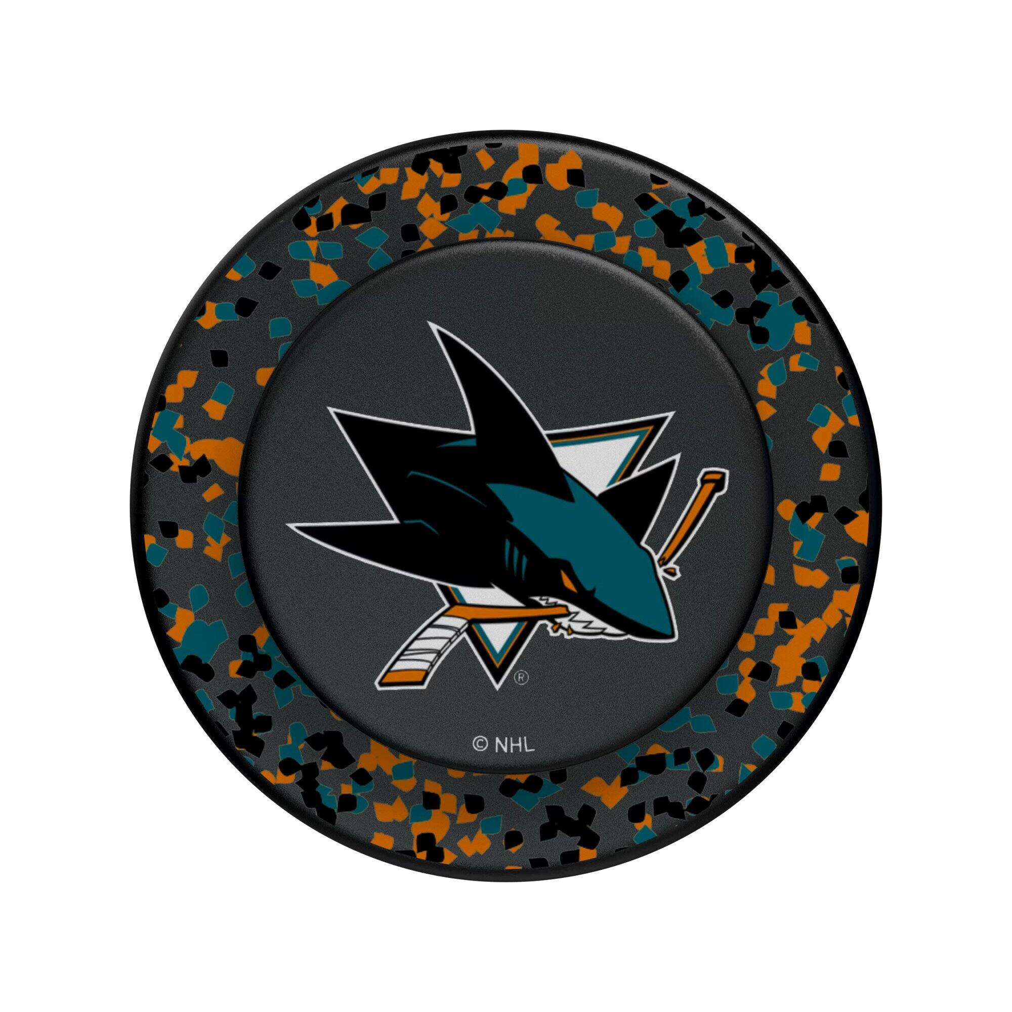 Alt View 2. Keyscaper - San Jose Sharks Confetti Magnetic Phone Grip & Stand - No Size - Black.
