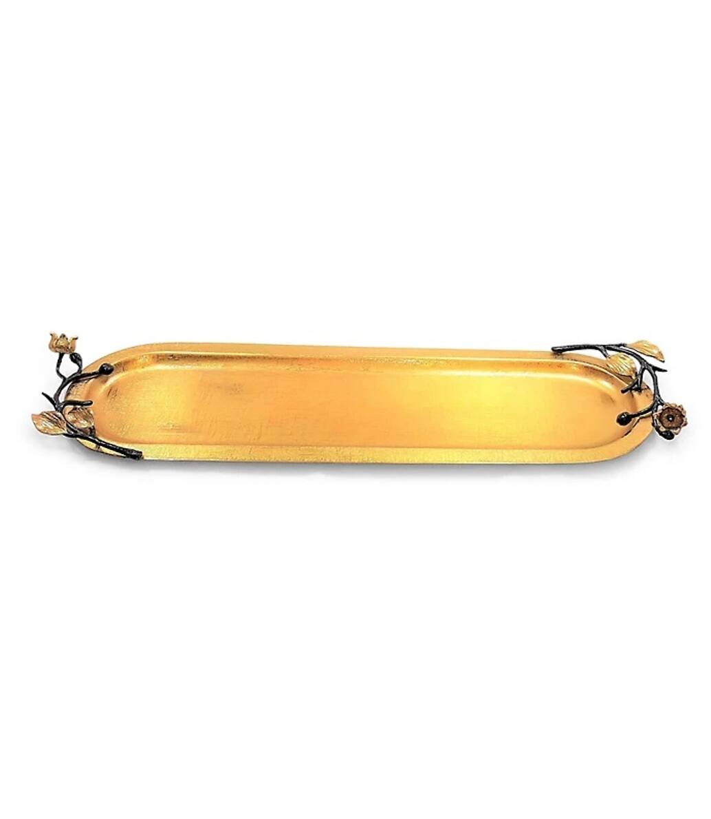 Angle. Jiallo - Eleanor oblong tray - Satin Gold - Gold.