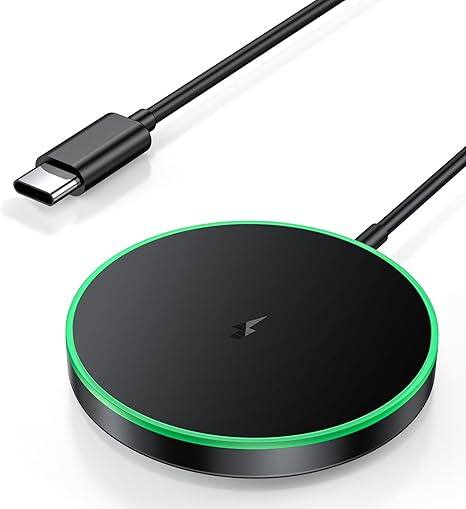 Gravity Ridge - Magnetic Wireless Charger 15W Mag Safe Charger-Fast Charging Pad for iPhone 16/15/14/13/12 Series & Airpods 2/3 - Black