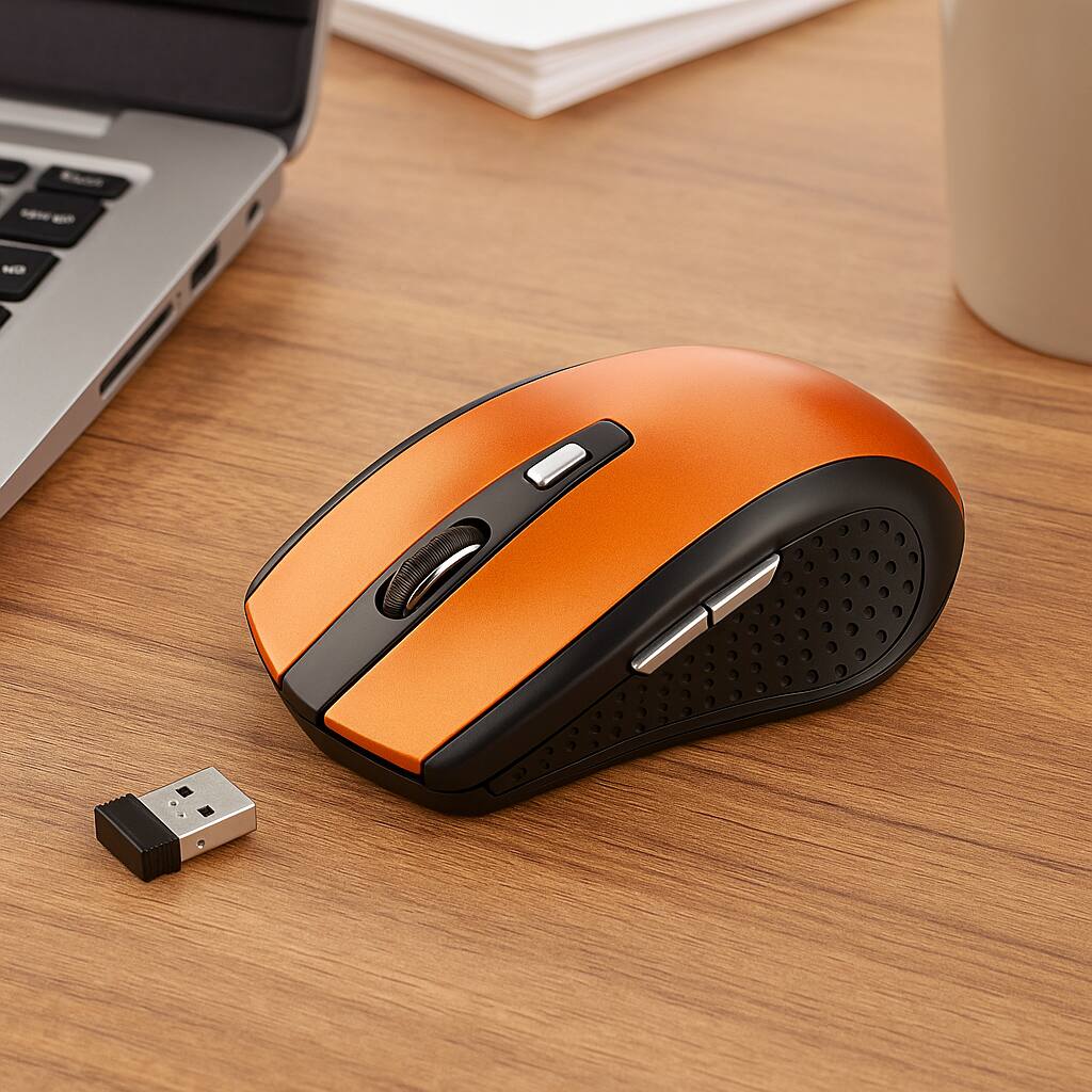 Angle. Sanoxy - Sanoxy 2.4GHz Wireless Optical Mouse Mice & USB Receiver For PC Laptop Computer DPI Orange - Orange.