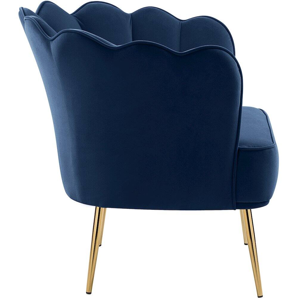 Alt View 2. Meridian Furniture - Jester Navy Velvet Accent Chair - Blue.