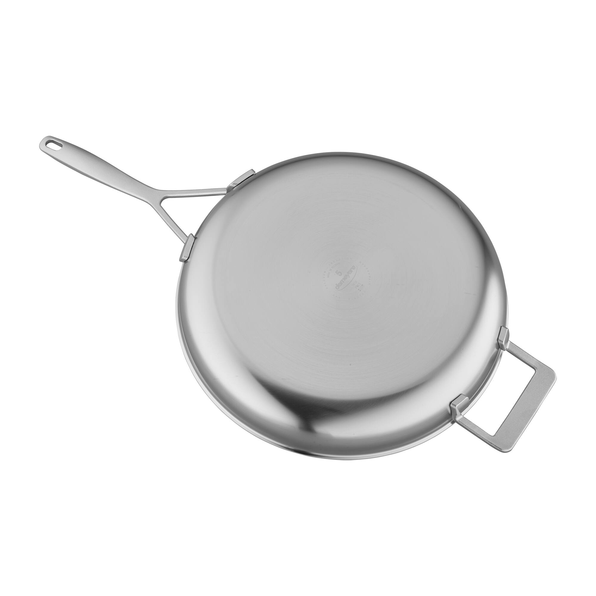 Alt View 3. Demeyere - Demeyere Industry 5-Ply 12.5-inch Stainless Steel Fry Pan with Helper Handle - Stainless Steel.