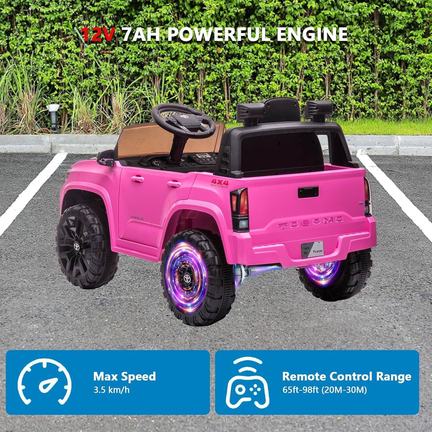 12V 7AH POWERFUL ENGINE  
DE 4X4  
TOGOMA  
LEN PLasen  
Max Speed: 3.5 km/h  
Remote Control Range: 65ft-98ft (20M-30M)