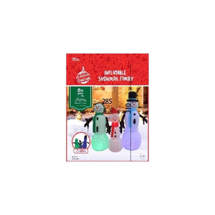 Multi Color Led Snowman A Holiday Company LED Multi Snowman family 6 ft. Inflatable ...