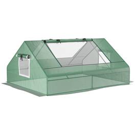 Outsunny - 71" x 55" x 32" Mini Greenhouse, Small Green House, Garden Planting Shed, Outdoor Flower Planter Warm House