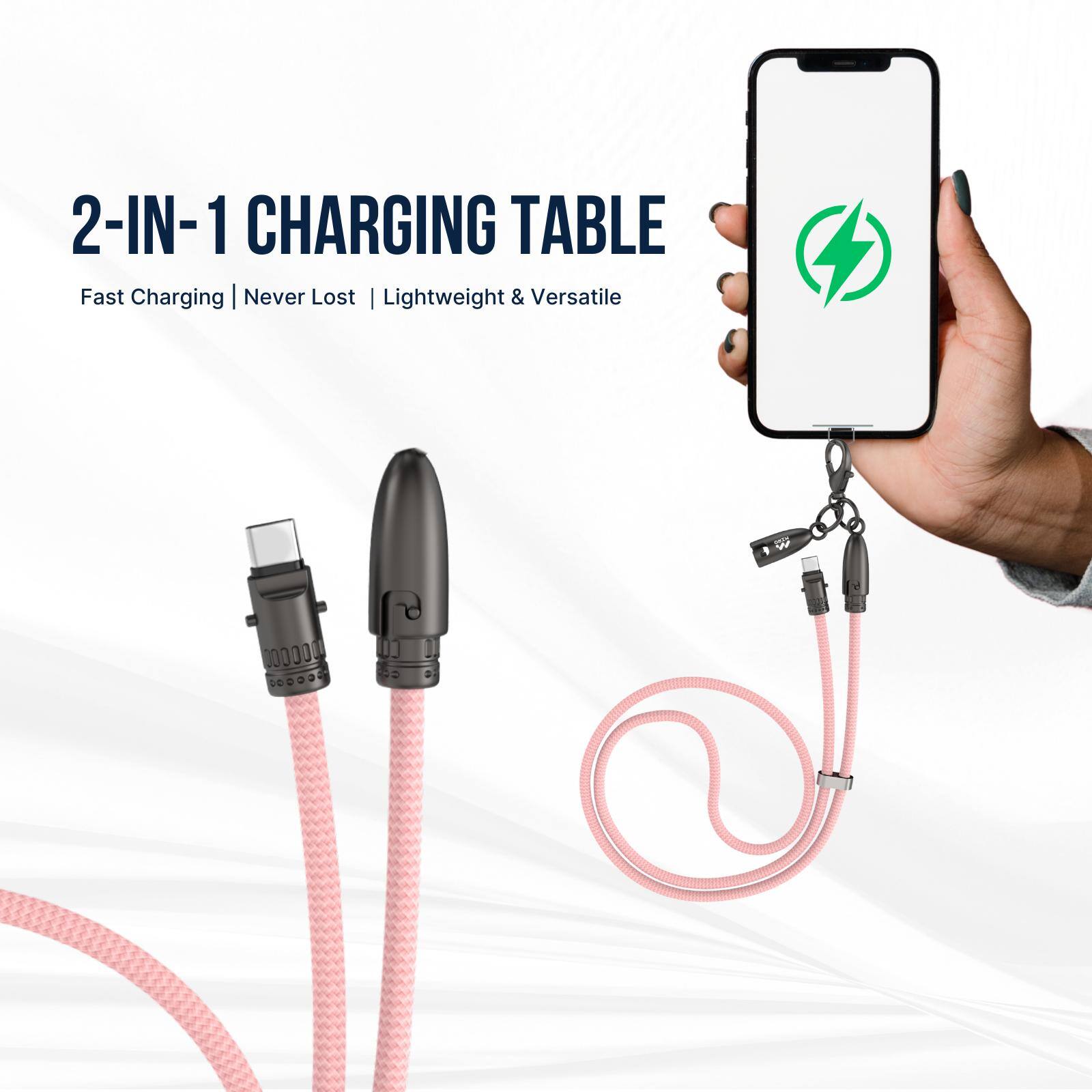 Alt View 7. Miro - U2 Series Neck-Mounted 60W New Zinc Lanyard Charging Cable Bullet Series Fast Charging for Apple & Type-C Devices - Black.