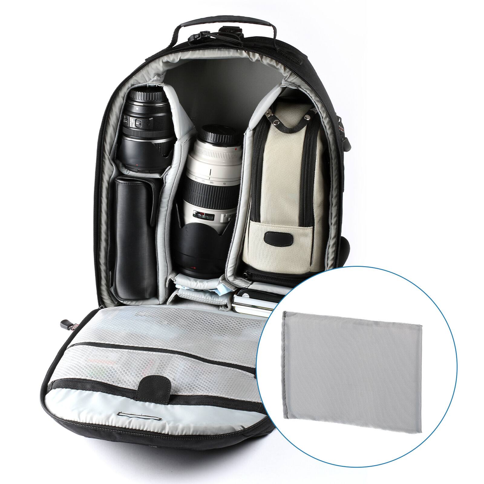 Alt View 5. Unique Bargains - Camera Bag Divider, 3pcs 6.69"x5.12"x0.39" Shockproof Separator Pads for DSLR Lens Organizer - Gray.