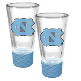 Great American Products - North Carolina Tar Heels 2-Pack 4oz. Cheer Shot Set with Silicone Grip - Blue