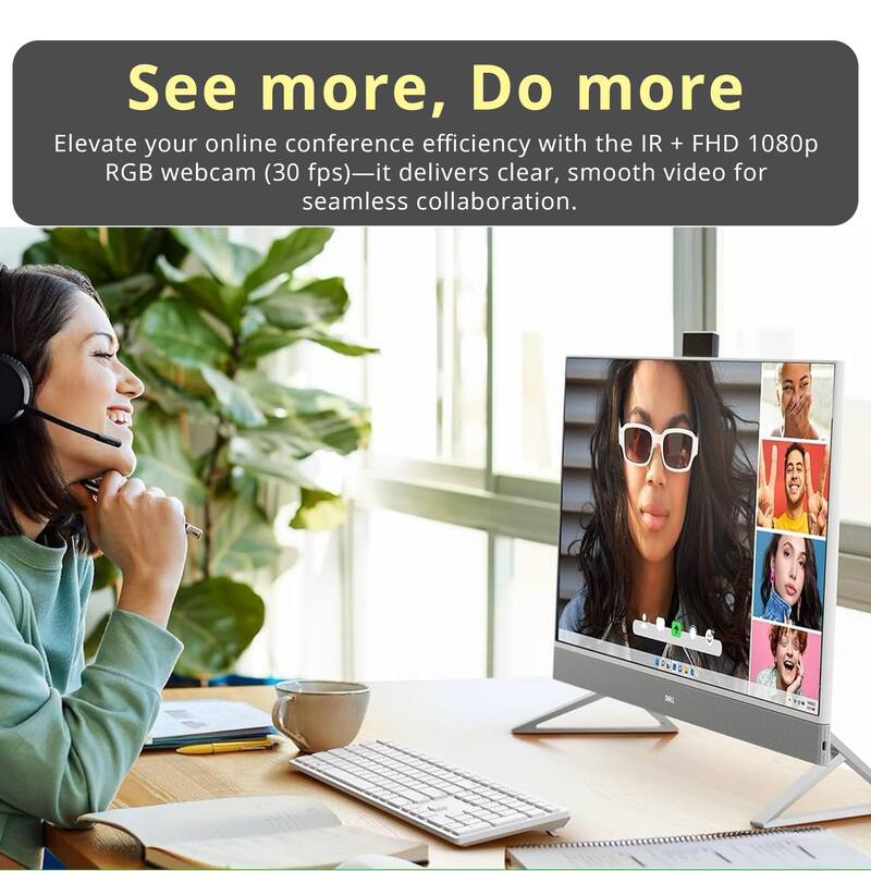 See more, Do more  
Elevate your online conference efficiency with the IR + FHD 1080p RGB webcam (30 fps)—it delivers clear, smooth video for seamless collaboration.