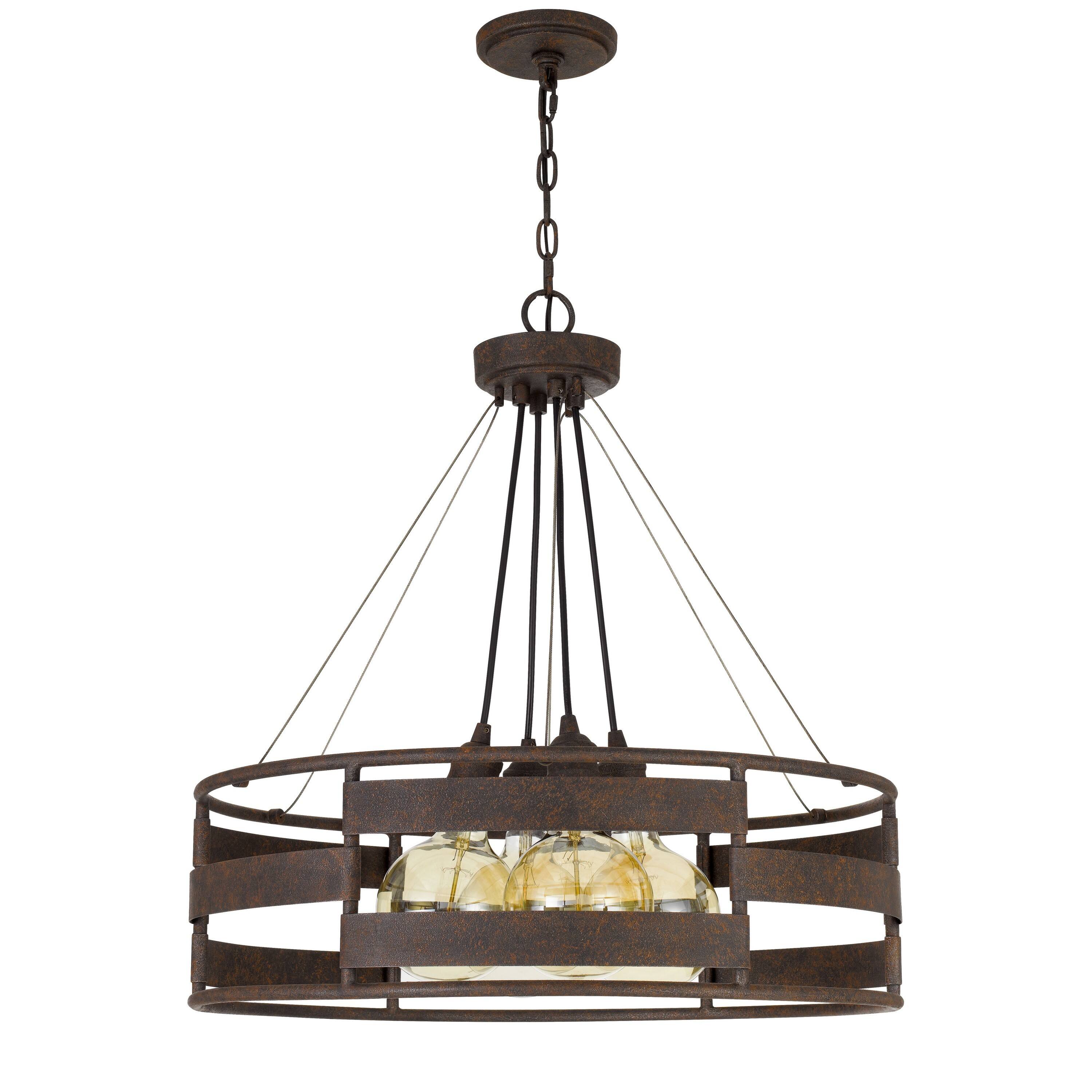 Front. Manhattan Lane - Frot 24 Inch Chandelier w Light Bulbs, Suspended Cable Design - Black.