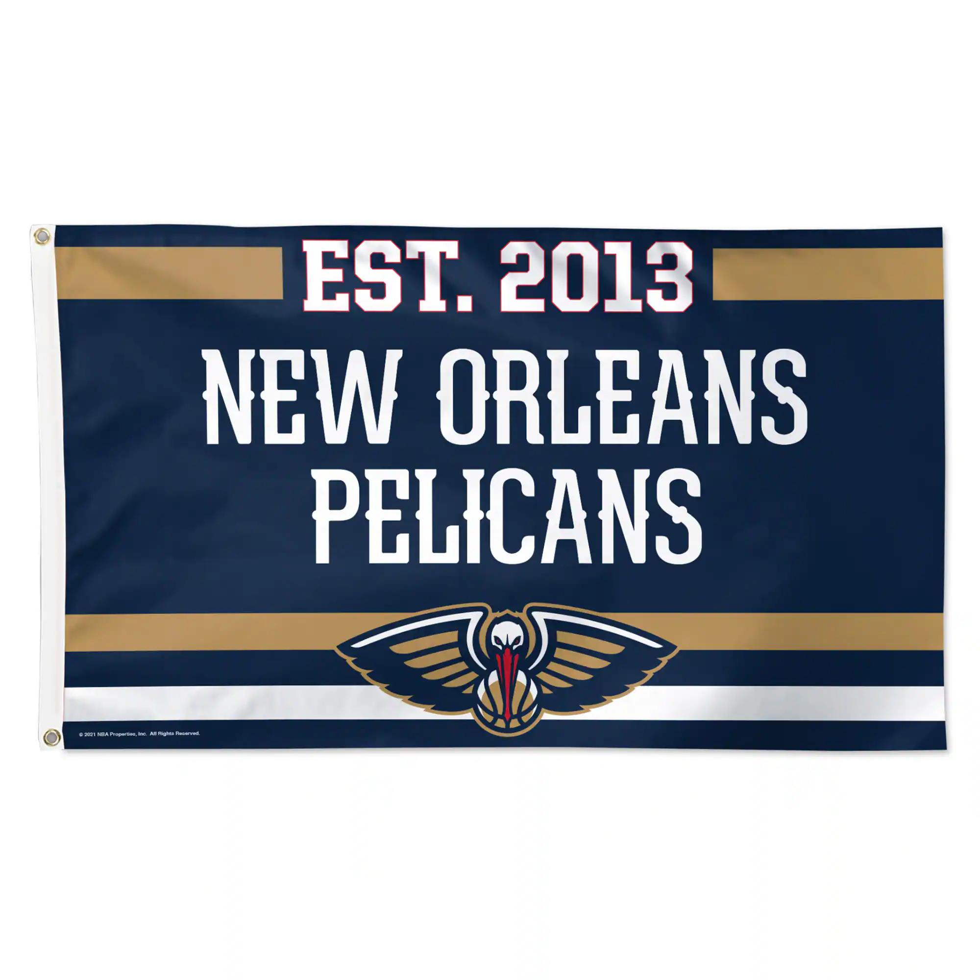 WinCraft - New Orleans Pelicans 3' x 5' Single-Sided Franchise Establishment Deluxe Flag - Multicolor