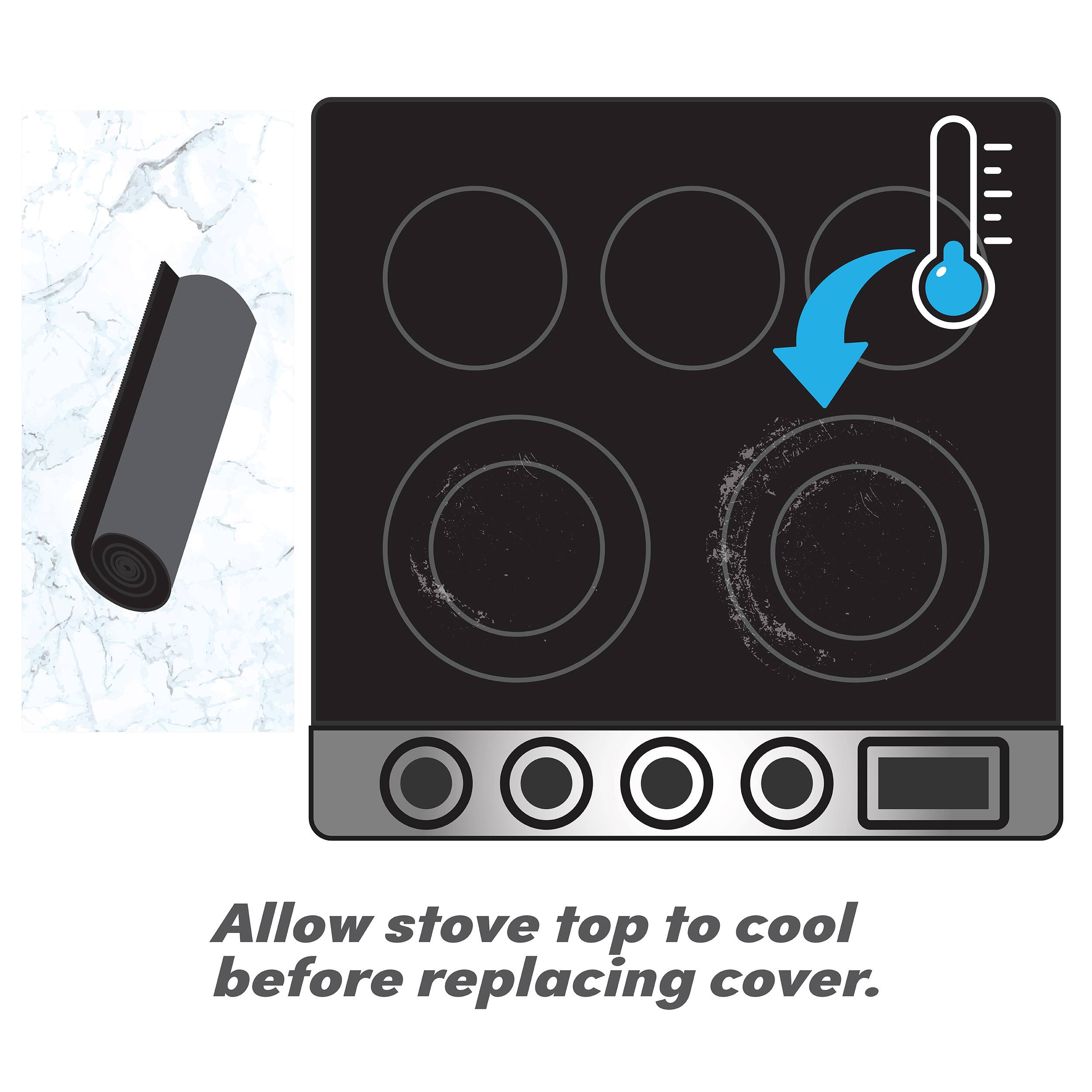 Allow stove top to cool before replacing cover.