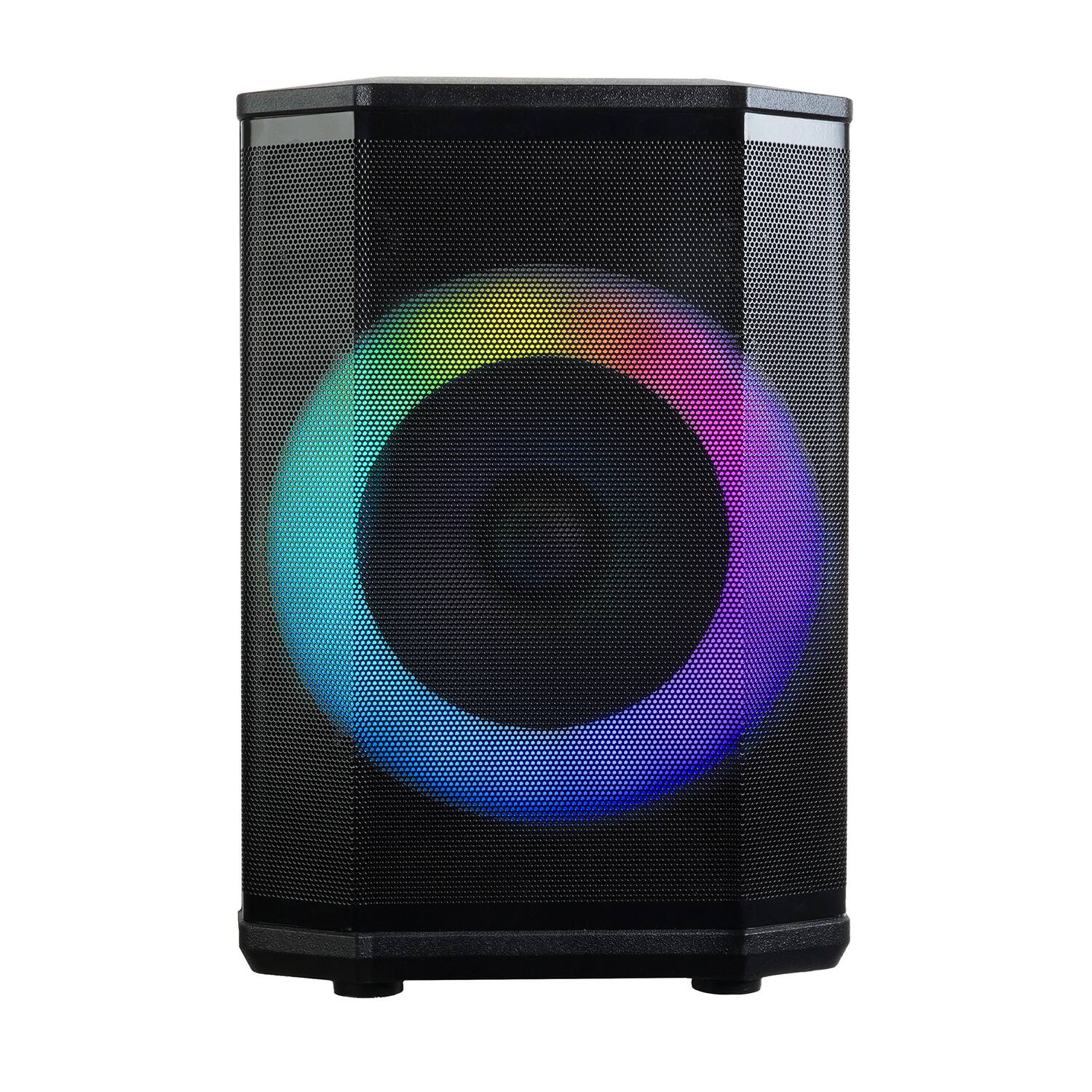 Angle. iQ Sound - Iq Sound Pro Dj Bluetooth Portable Party System, True Wireless, With Lights, Wireless Microphone, And Remote - Black.