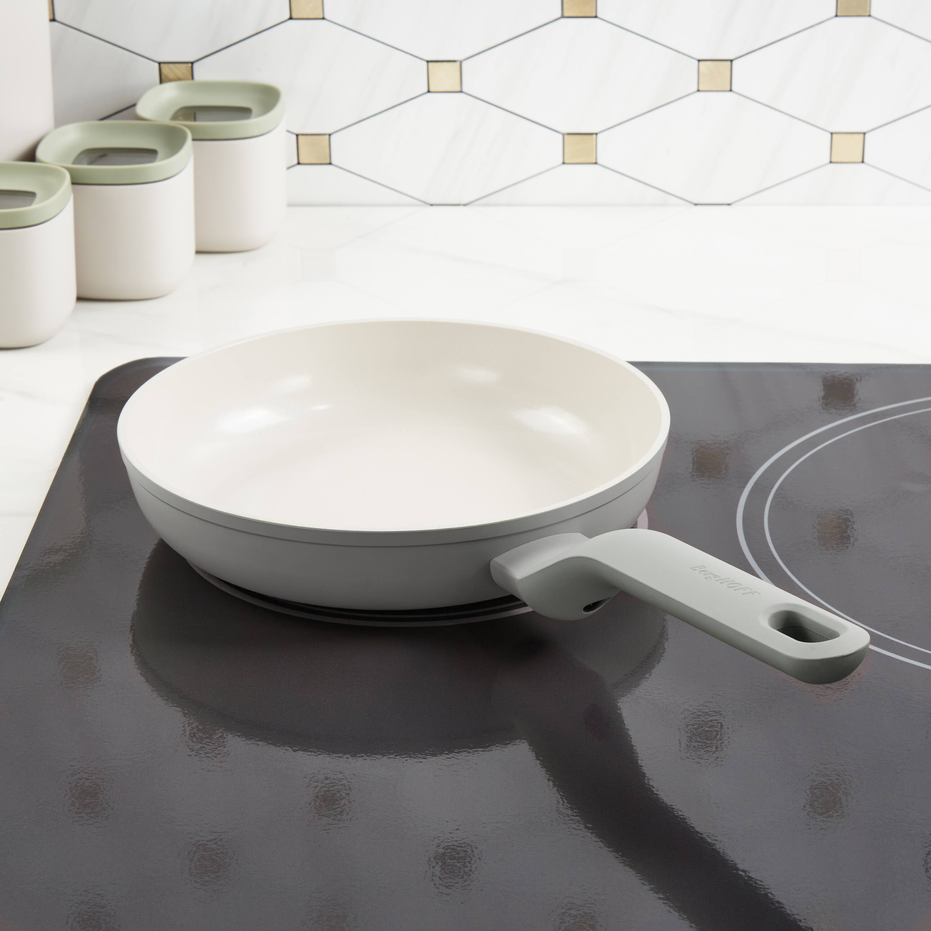 Angle. BergHOFF - BergHOFF Balance Nonstick Ceramic Frying Pan and Turner Set, Moonmist - Moonmist.