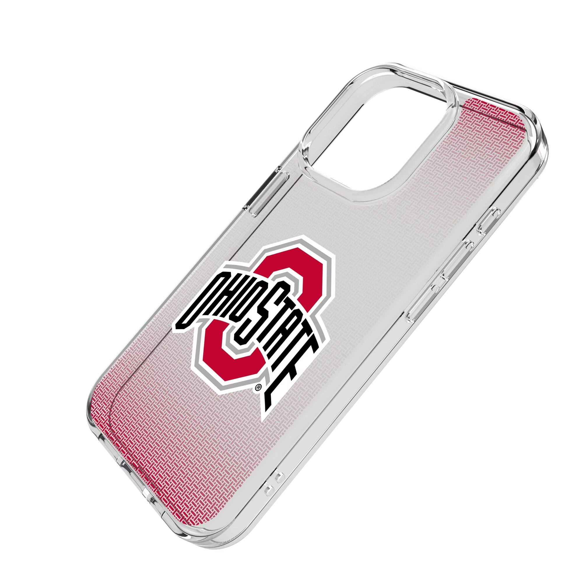 Alt View 1. Keyscaper - Ohio State Buckeyes Linen Logo iPhone Clear Case - 16 Pro Max - Multicolor.