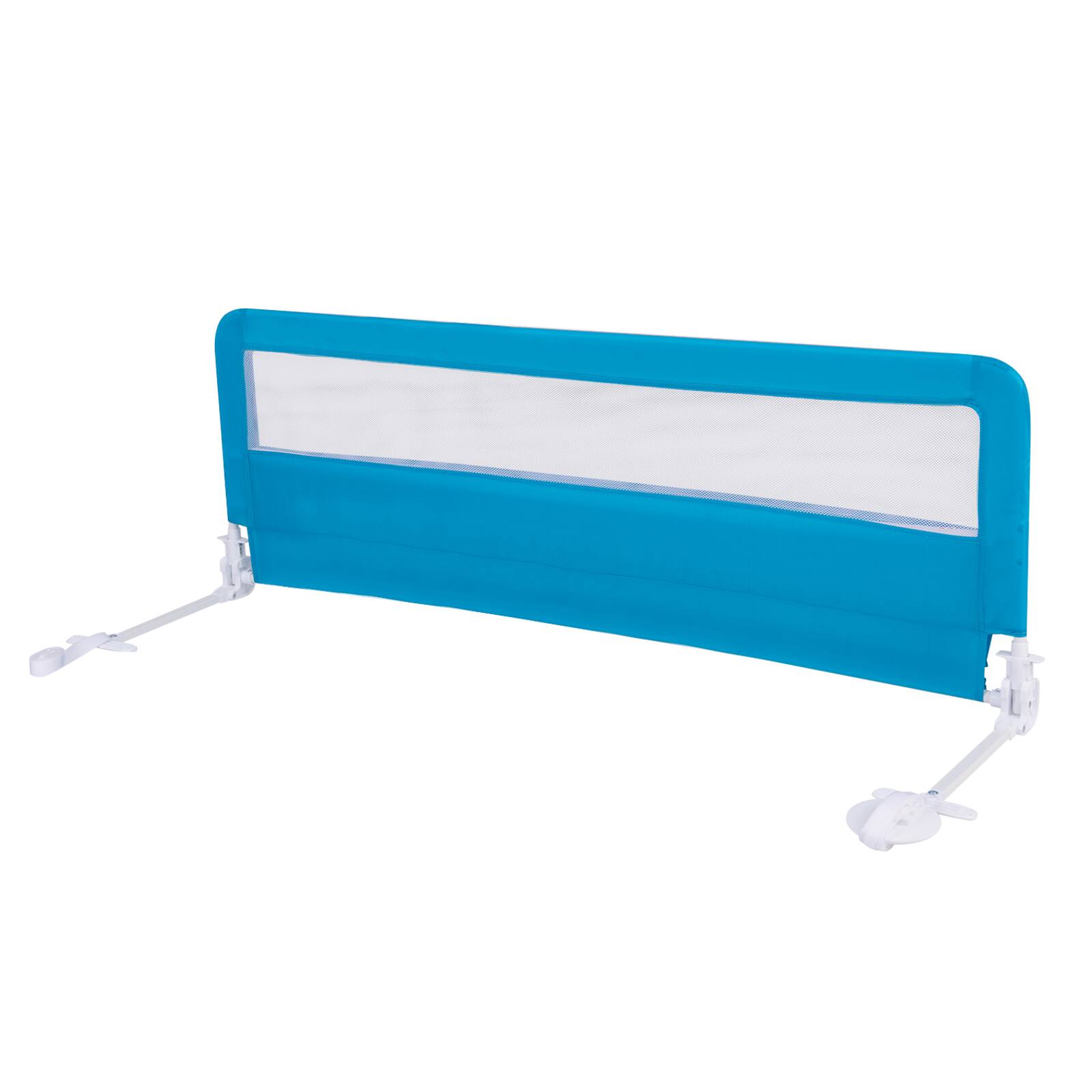 Front. Gymax - Gymax 59'' Breathable Baby Children Toddlers Bed Rail Guard Safety Swing Down Blue - Blue.