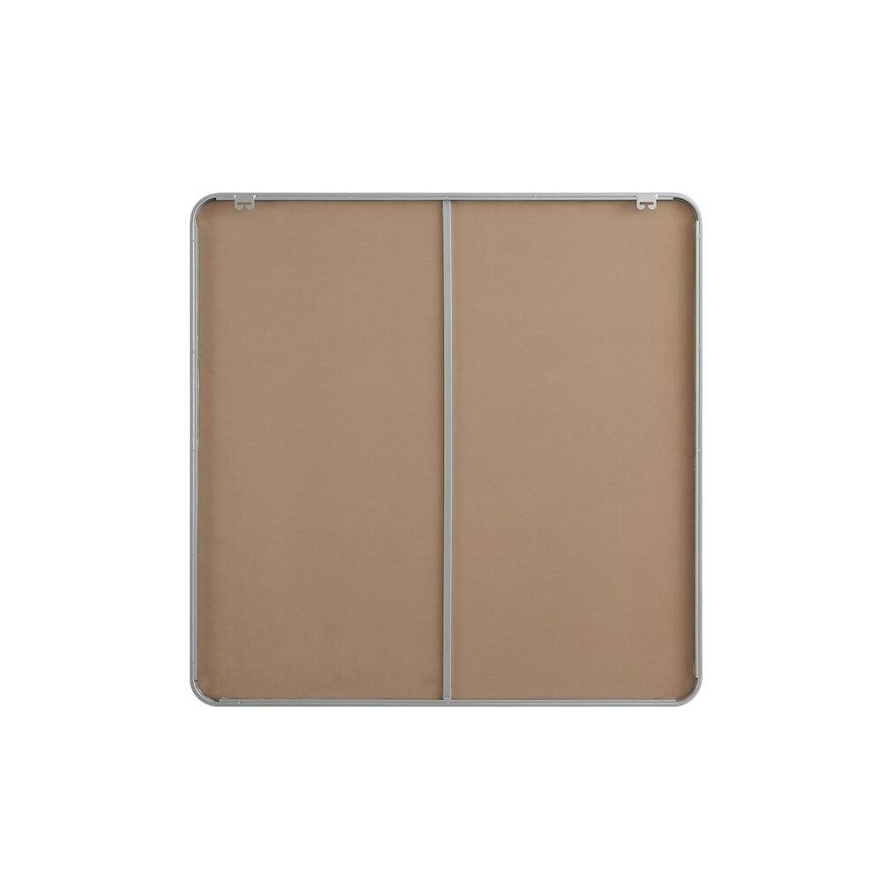 Angle. Elegant Decor - Contour Metal Square Mirror 42x42 in Silver - Silver.