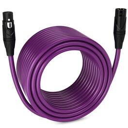 Lyxpro - 100 ft Balanced XLR Cable, Male to Female, 3 Pin Microphone Cable - Purple