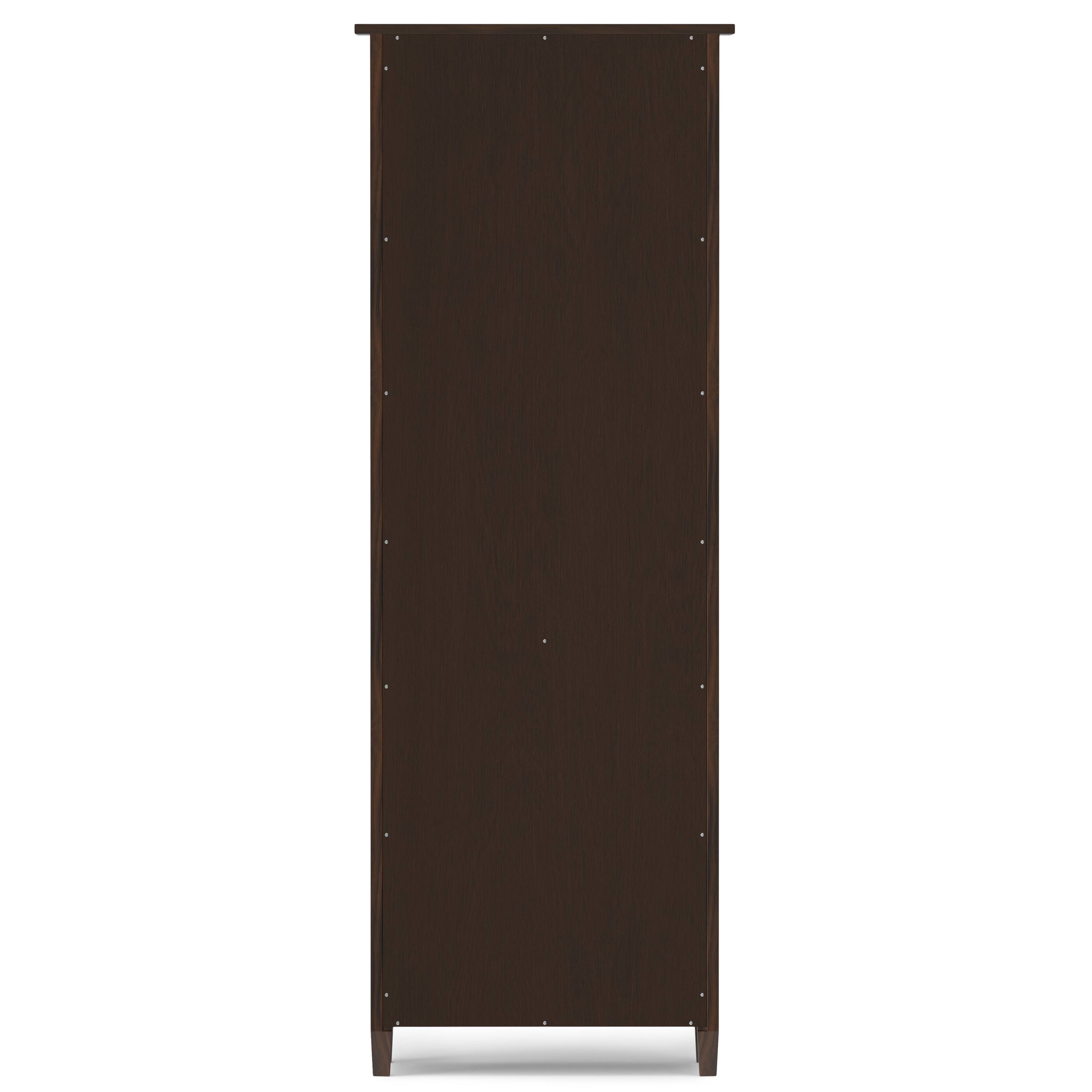 Back. Simpli Home - Warm Shaker 72 inch Tall Solid Wood 5 Shelf Bookcase in Tobacco Brown - Tobacco Brown.