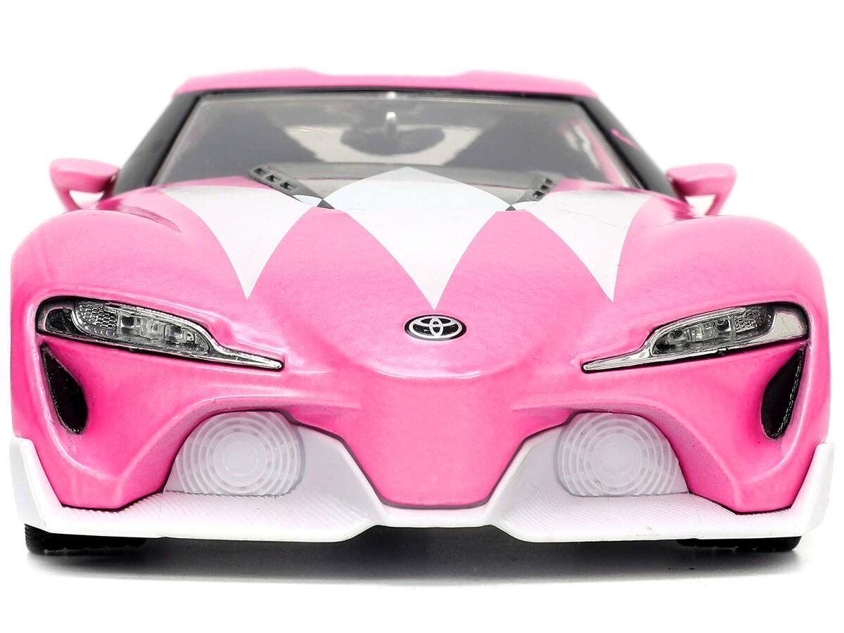 Back. Jada - Toyota FT-1 Concept Pink Metallic and Pink Ranger Diecast Figurine "Power Rangers" "Hollywood Rides" Series 1/24 - Pink Metallic.