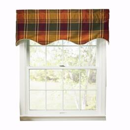 Ellis Curtain - Boroughs Plaid Duchess 3" Rod Pocket Filler ValanceS for Windows 50" x 15" - Plum