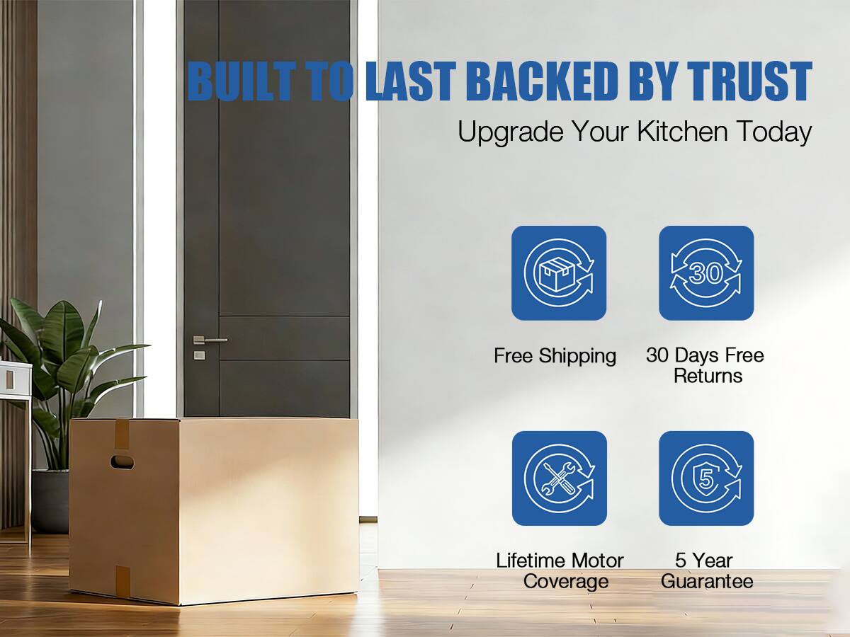 BUILT TO LAST BACKED BY TRUST  
Upgrade Your Kitchen Today  

- Free Shipping  
- 30 Days Free Returns  
- Lifetime Motor Coverage  
- 5 Year Guarantee