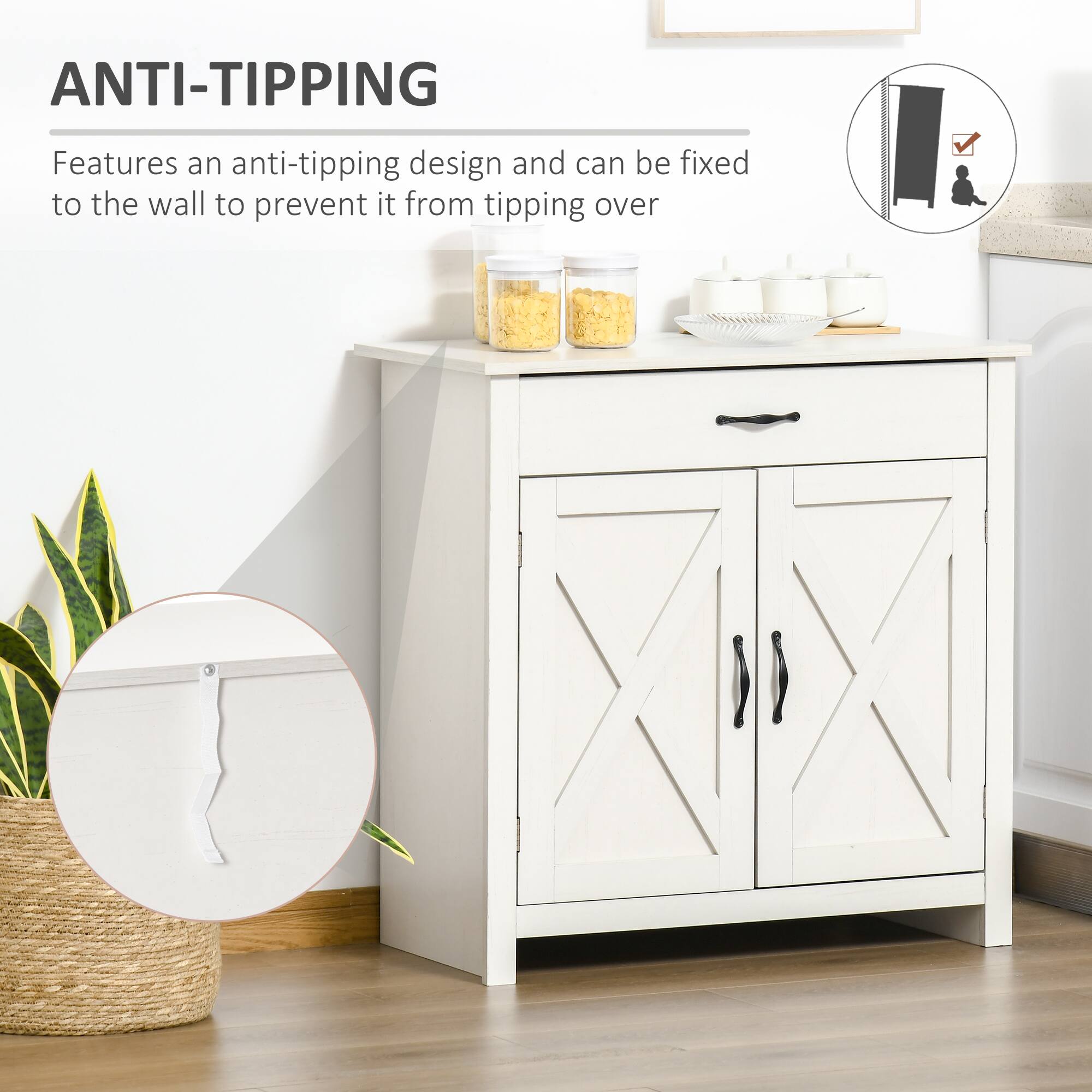 ANTI-TIPPING

Features an anti-tipping design and can be fixed to the wall to prevent it from tipping over