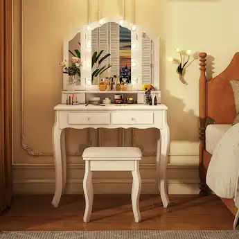 vanity dresser with mirror Mirrored Finish Desk 13-Drawer - Bed Bath & Beyond allowing you to keep your vanity organized and clutter Beautiful Royale Golden Cleopatra Dresser