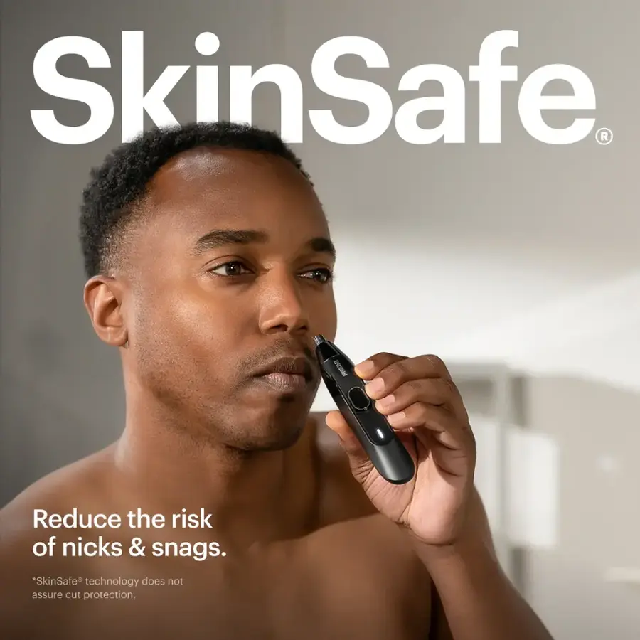 SkinSafe. Reduce the risk of nicks & snags. SkinSafe technology does not assure cut protection.