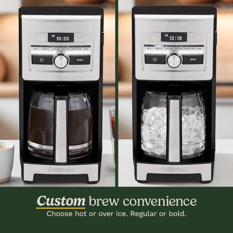 M 10:20  
M 12:18  
BOLD  
(VPLO  
CARAPE TIEMP  
BOLD  
ALPO-ON AUTO OFF CAFFE no OLEAN  
BREW  
BREW  
Guismart  
Guisimare  
Custom brew convenience  
Choose hot or over ice. Regular or bold.