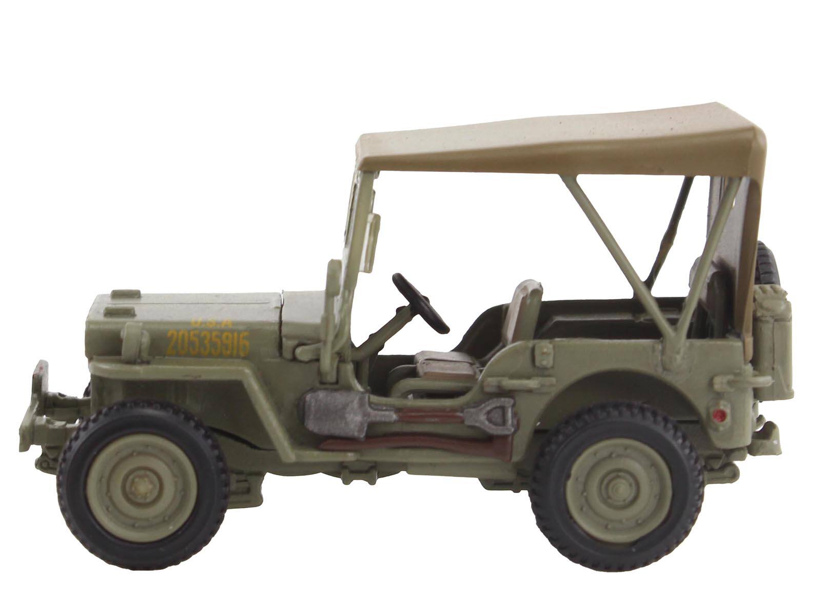 Angle. Hobby Master - U.S. 1/4 Ton Military Vehicle Olive Drab Gen. Douglas MacArthur Leyte WWII 1945 United States Army Ground Power 1/72 - Green, Khaki.