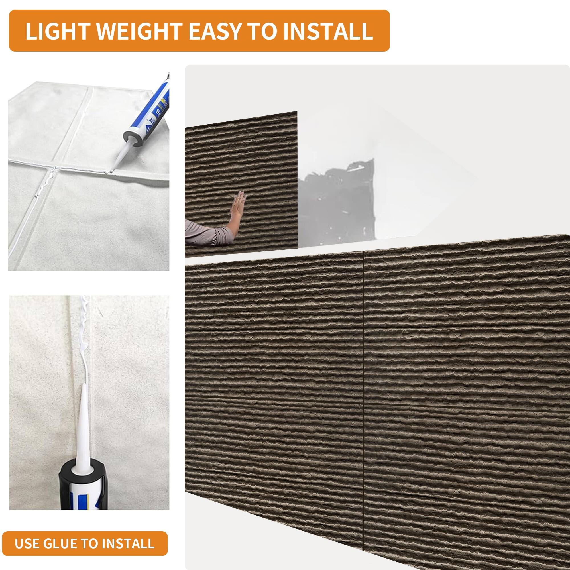 LIGHT WEIGHT EASY TO INSTALL  
USE GLUE TO INSTALL