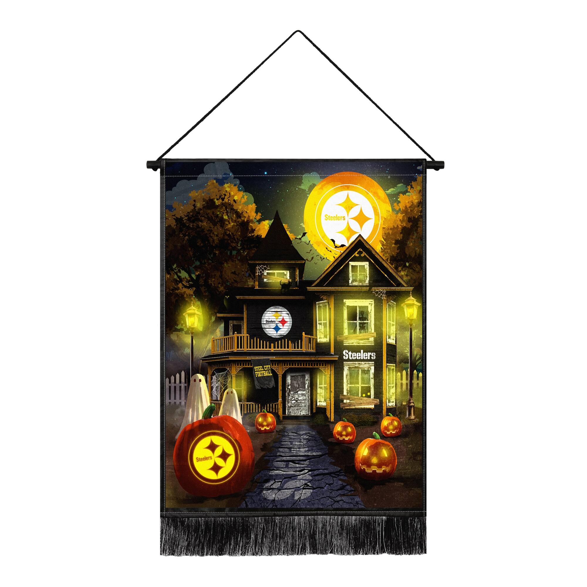 Pittsburgh Steelers 18" x 24" LED Halloween Tapestry