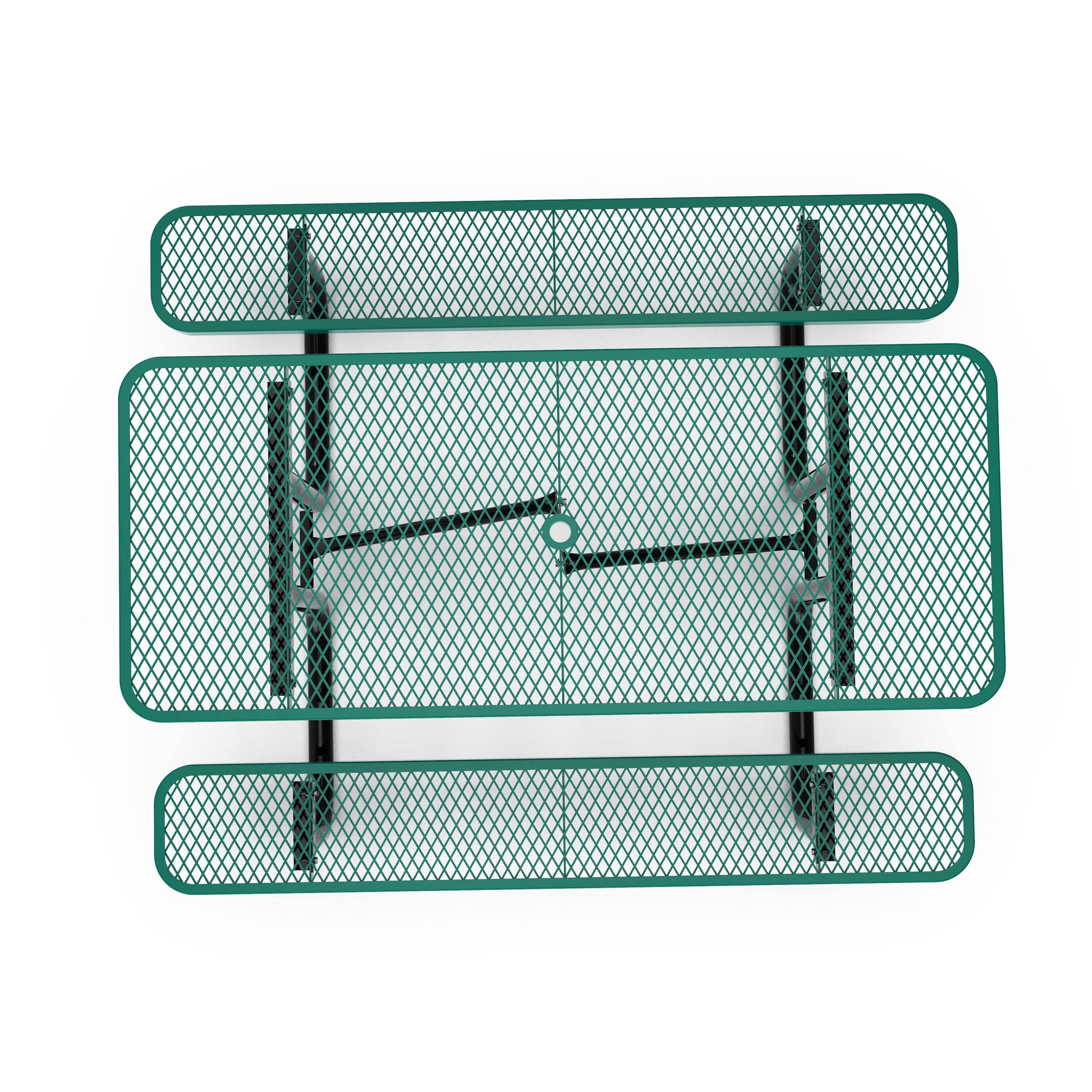 Alt View 1. Flash Furniture - Mantilla 6' Rectangular Outdoor Picnic Table with Commercial Heavy Gauge Green Expanded Metal Mesh Top and Seats and Bla - Green.