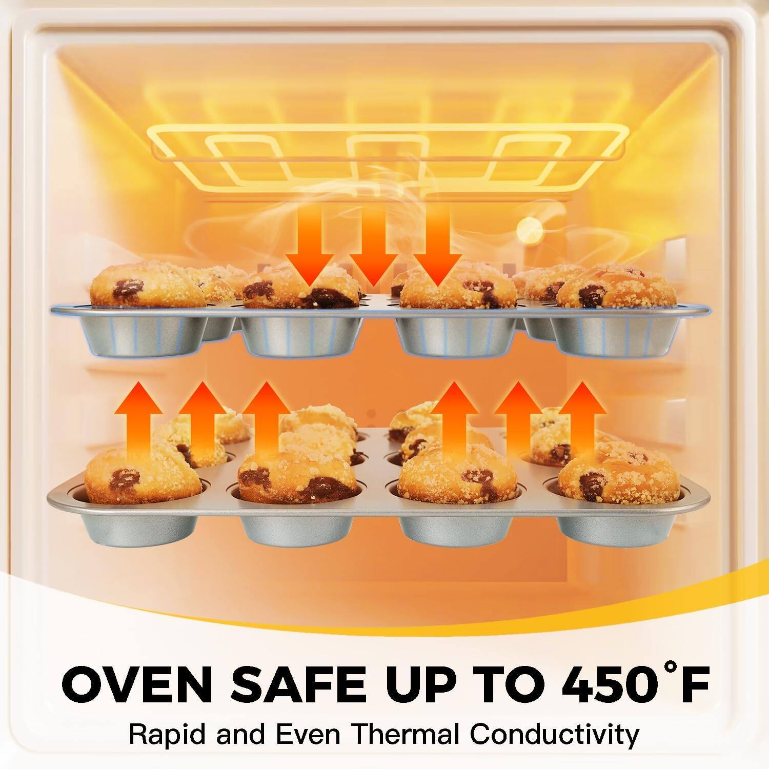 OVEN SAFE UP TO 450°F  
Rapid and Even Thermal Conductivity