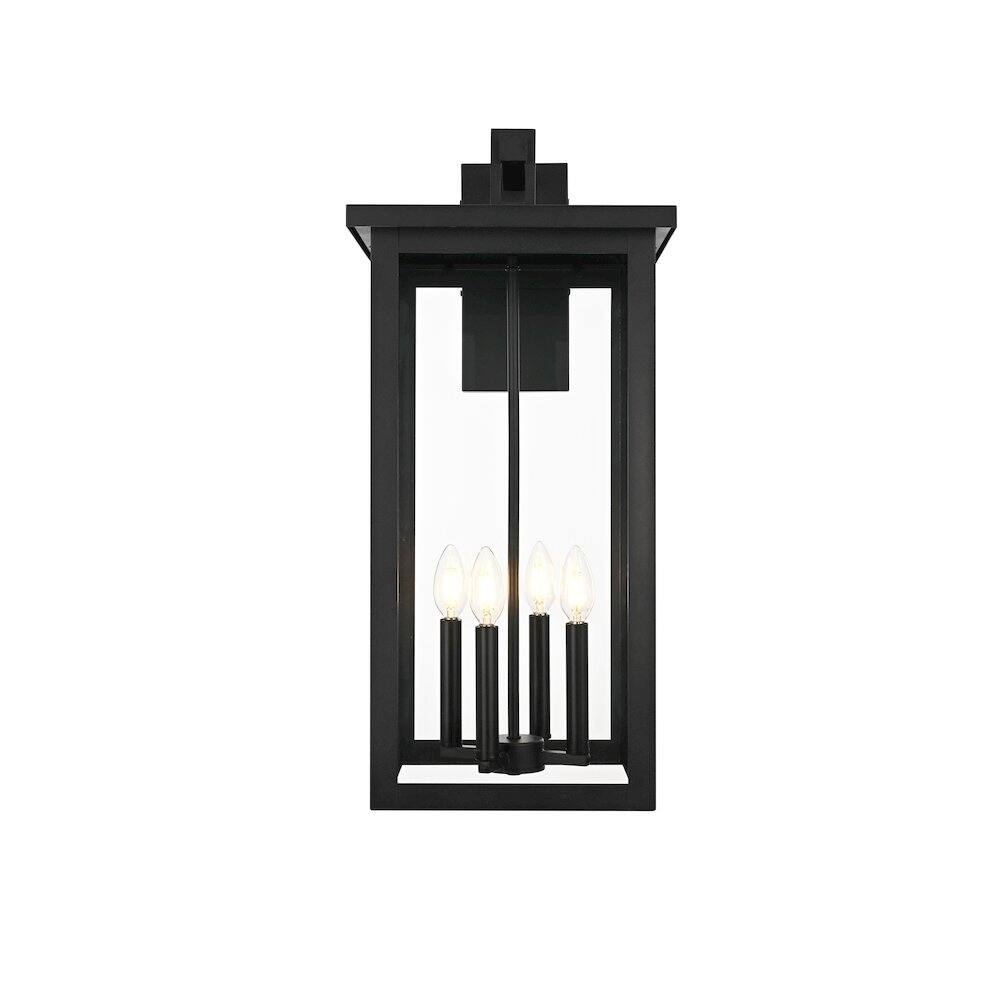 Back. Elegant Lighting - Venango 12 Inch Outdoor Wall Sconce In Black - Black.