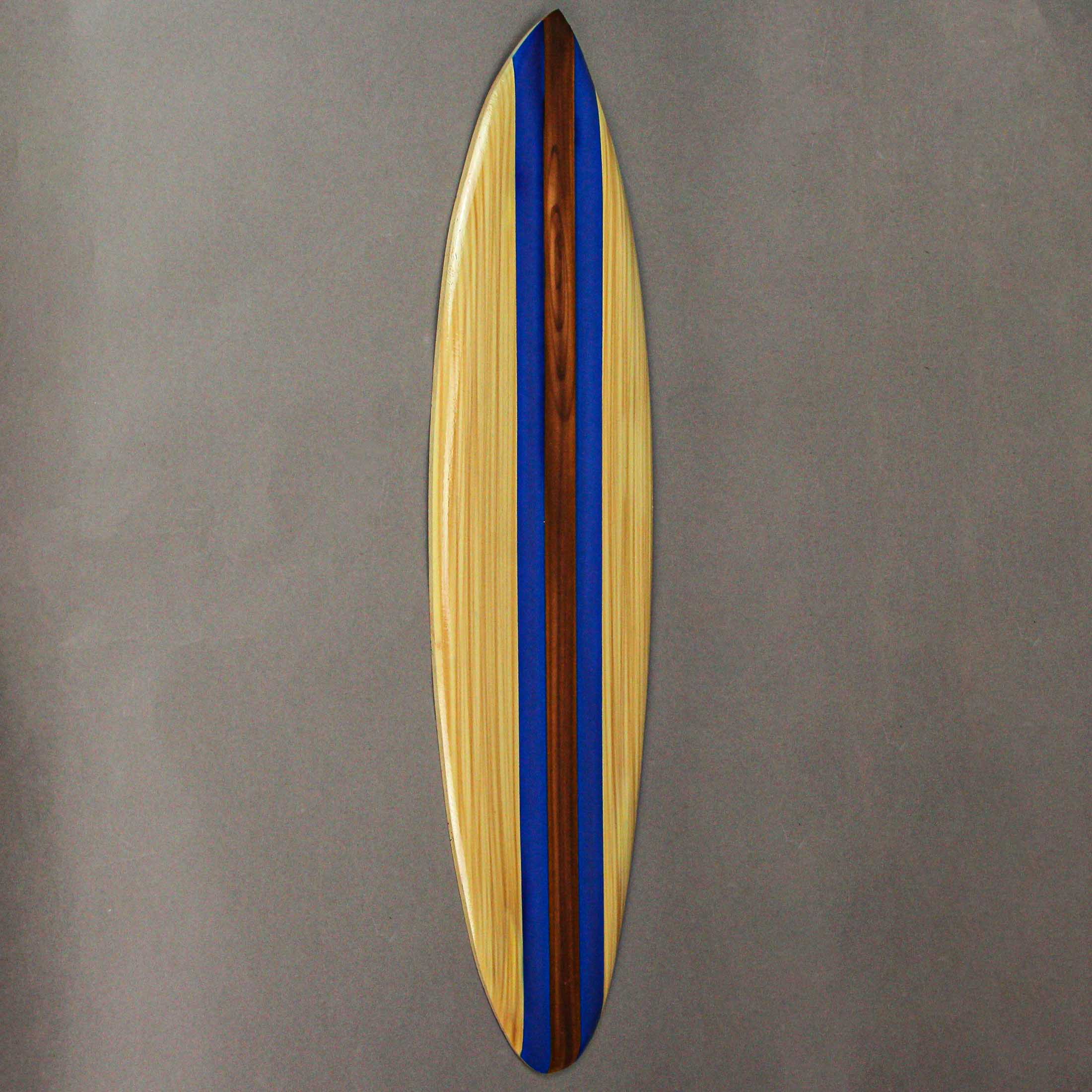 Alt View 1. Zeckos - 32 Inch Wooden Surfboard Decorative Wall Hanging Beach Decor - Blue - Blue.