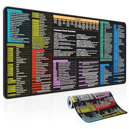 Comfort Essence - Waterproof Desk mat-Excel Cheat Sheet pad-Contains 12 Types of Common Skills in Excel and Word-Large XL - Common Office Software-35.5" x 15.8"