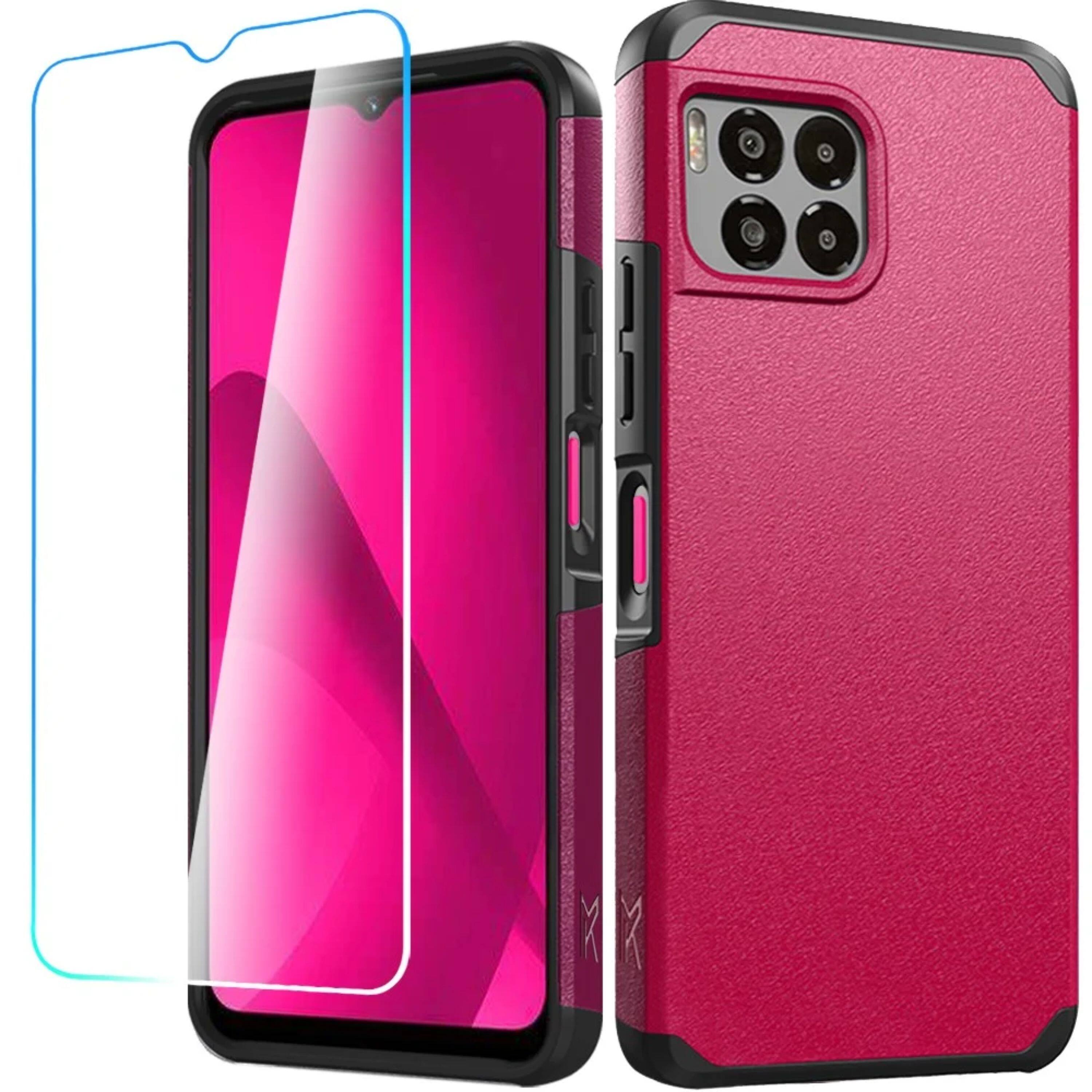 Kitcheniva - Dual Layers Rugged Cover With Tempered Glass For REVVL 7 Pro 5G - Hot Pink price history on PriceWatchPro