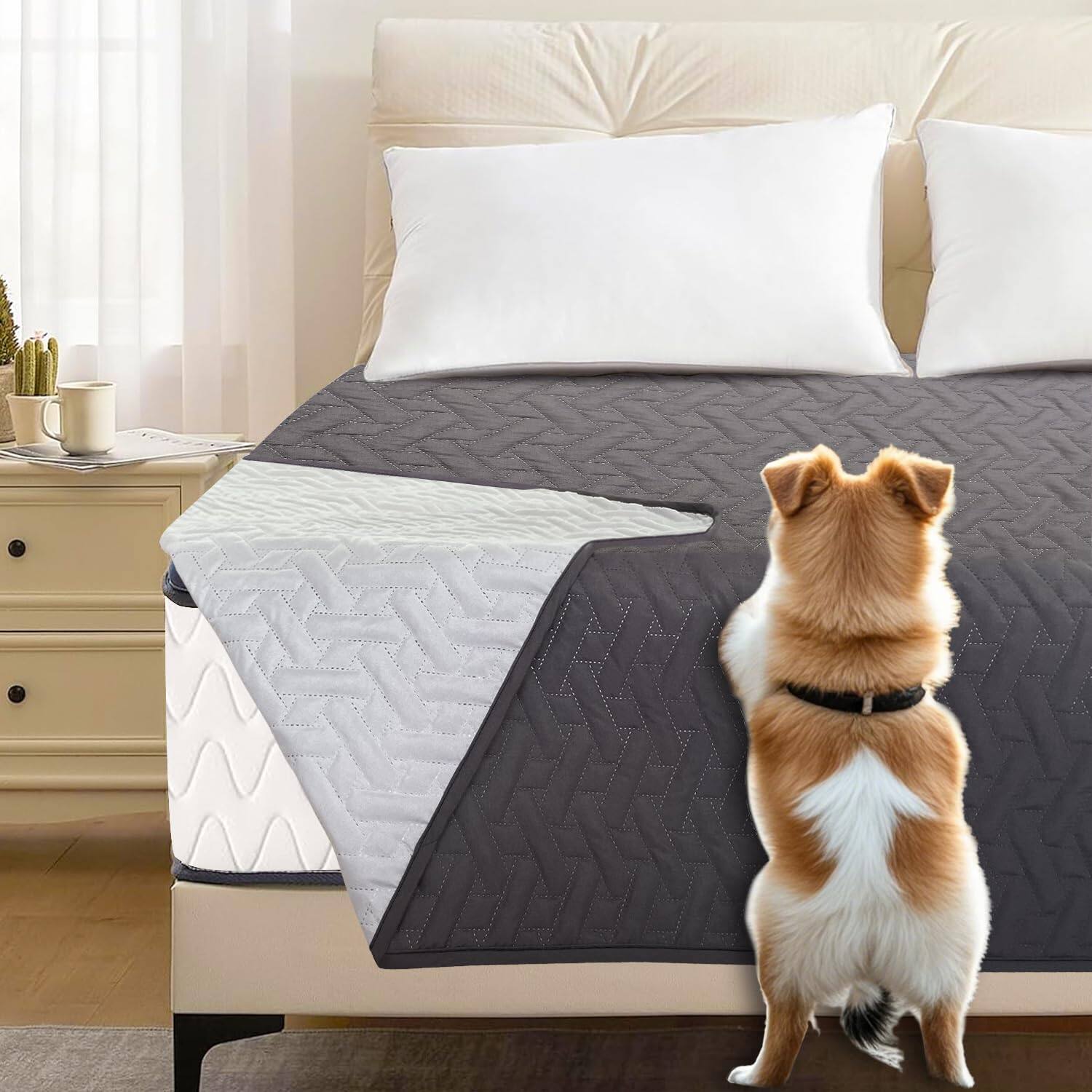 Back. Fabibe - Waterproof Dog Couch Cover Soft Pet Bed Furniture Sofa Car Protector For Puppy Cat And 102" X 82" 1 Pack - Grey-30x90 Inch.